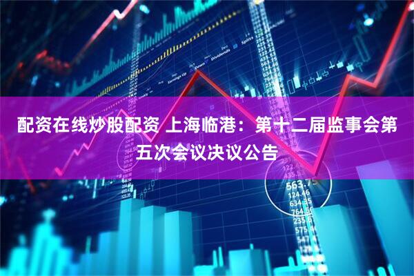 配资在线炒股配资 上海临港：第十二届监事会第五次会议决议公告