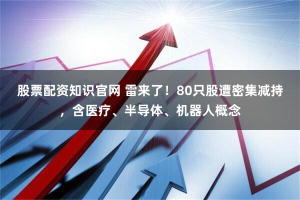 股票配资知识官网 雷来了！80只股遭密集减持，含医疗、半导体、机器人概念
